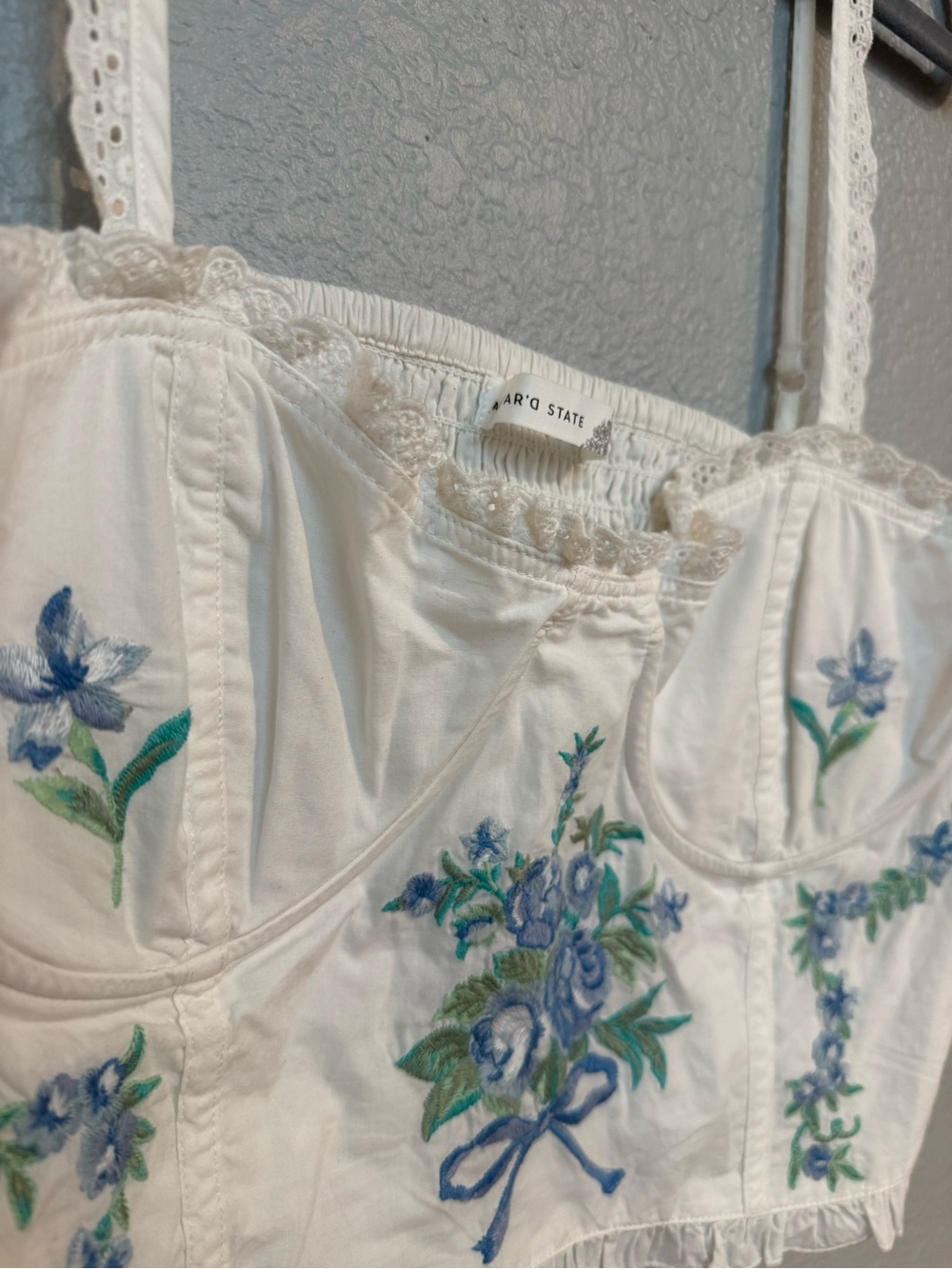 Altar’d State White Floral Corset Top - XL